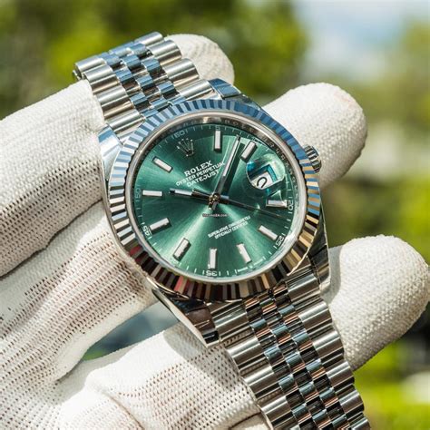 mint green rolex 41|Rolex datejust 41 green dial.